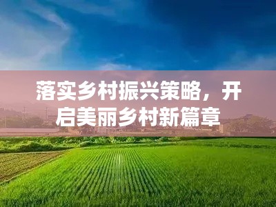 落实乡村振兴策略，开启美丽乡村新篇章