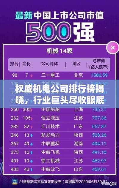 权威机电公司排行榜揭晓，行业巨头尽收眼底