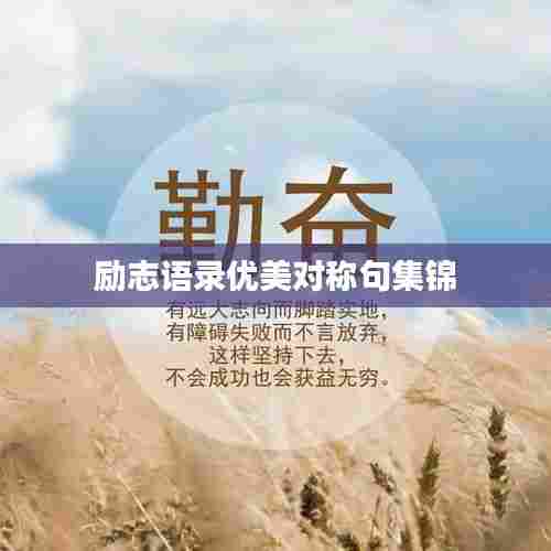 励志语录优美对称句集锦