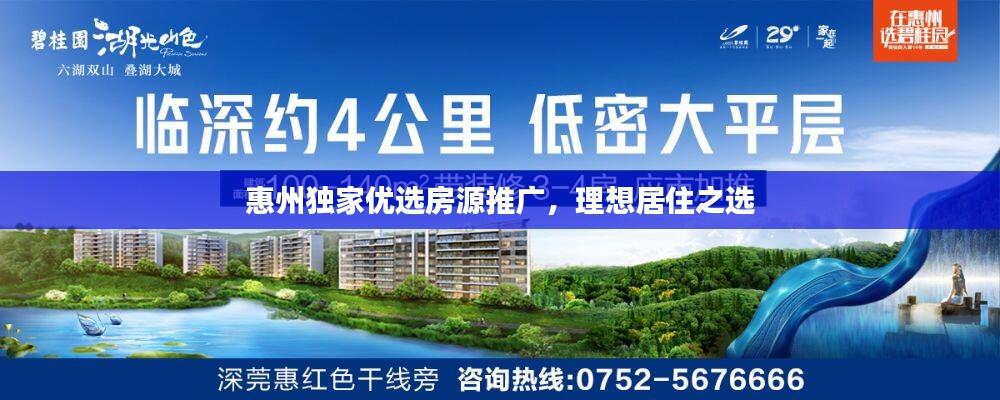 惠州独家优选房源推广,理想居住之选