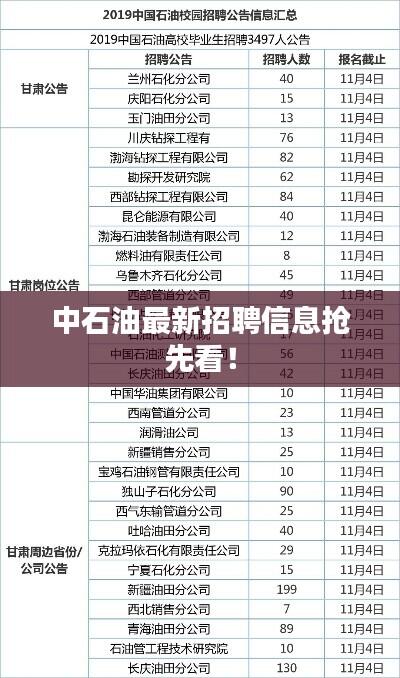 中石油最新招聘信息抢先看!