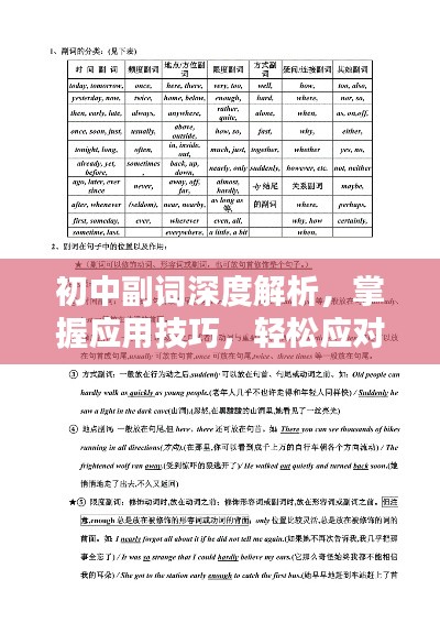 初中副词深度解析,掌握应用技巧,轻松应对考试!