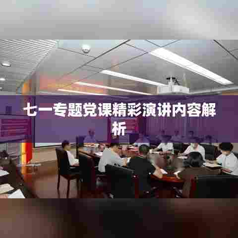 七一专题党课精彩演讲内容解析