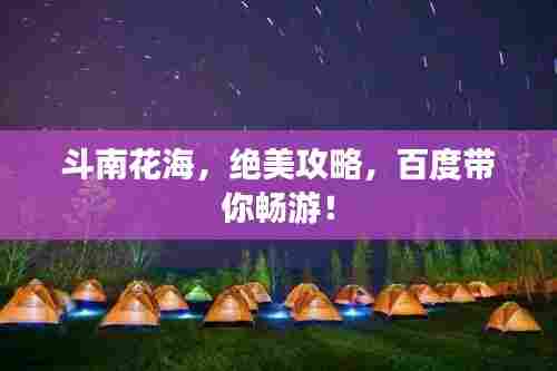 斗南花海，绝美攻略，百度带你畅游！