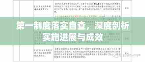 第一制度落实自查，深度剖析实施进展与成效
