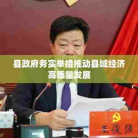 县政府务实举措推动县域经济高质量发展