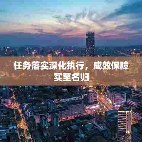 任务落实深化执行,成效保障实至名归