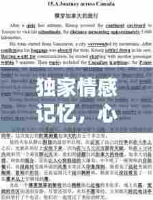 独家情感记忆,心中深藏的无价宝藏