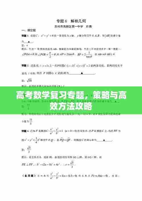 高考数学复习专题，策略与高效方法攻略