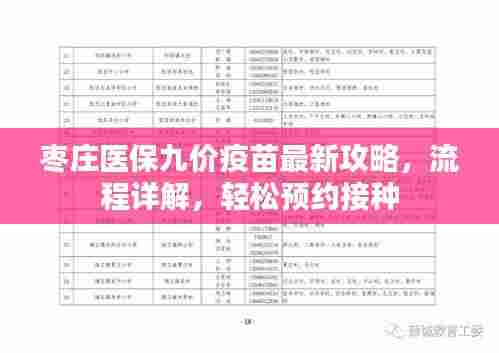 枣庄医保九价疫苗最新攻略，流程详解，轻松预约接种