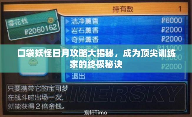 口袋妖怪日月攻略大揭秘,成为顶尖训练家的终极秘诀