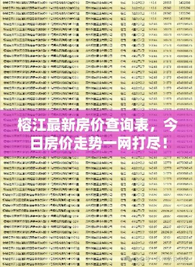 榕江最新房价查询表，今日房价走势一网打尽！