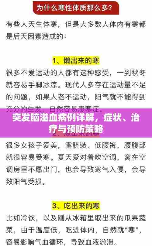 突发脑溢血病例详解，症状、治疗与预防策略