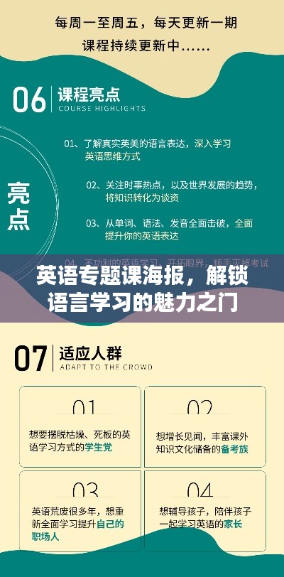 英语专题课海报,解锁语言学习的魅力之门