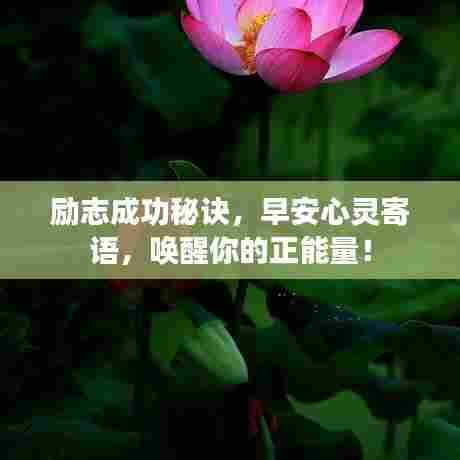 励志成功秘诀,早安心灵寄语,唤醒你的正能量!