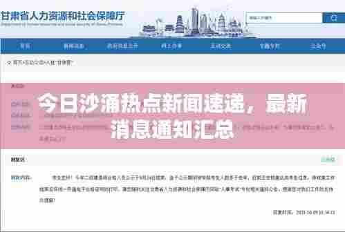 今日沙涌热点新闻速递，最新消息通知汇总