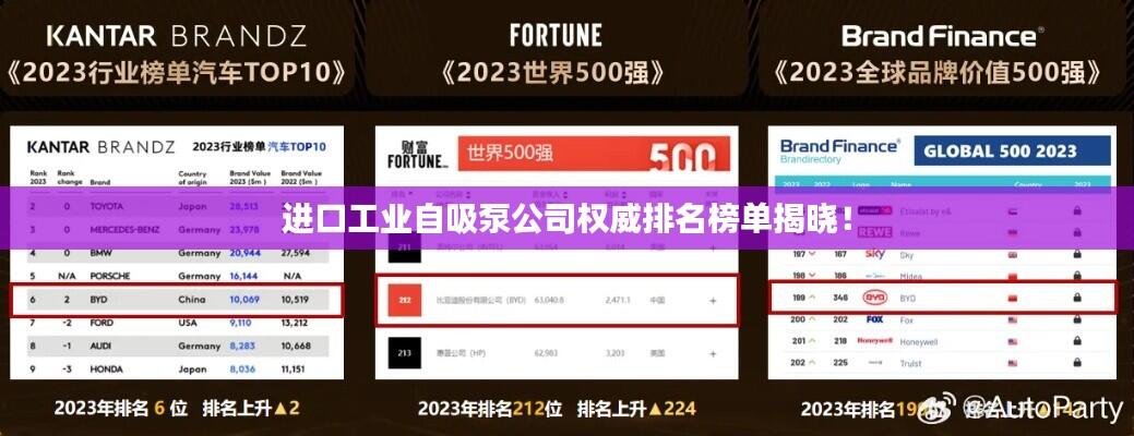 进口工业自吸泵公司权威排名榜单揭晓！