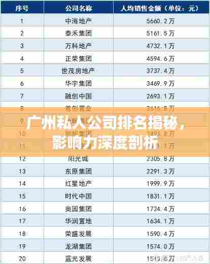 广州私人公司排名揭秘,影响力深度剖析