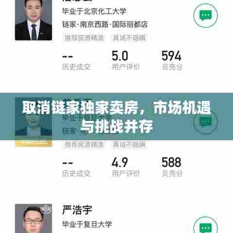 取消链家独家卖房，市场机遇与挑战并存